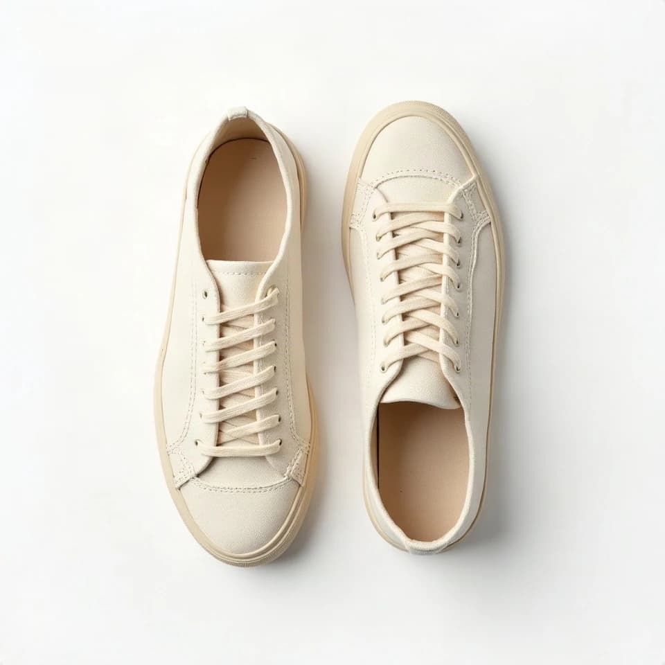 Cream canvas shoes